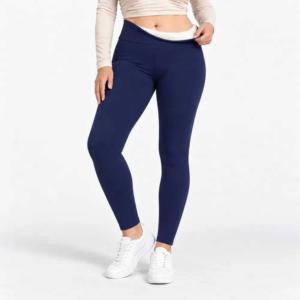 【S-2XL】Magas derekú, bélelt téli leggings hasformáló hatással