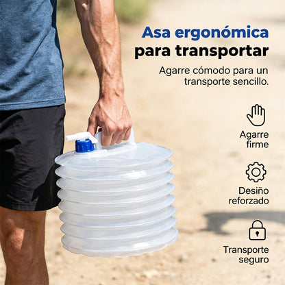 💧🚰 Összecsukható víztartály csappal – 5 literes űrtartalom, kompakt és praktikus, ideális kempingezéshez 🏕️✨