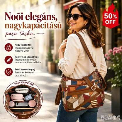 👜 Štýlová nová kabelka na rameno v štýle color-block, vyrobená z mäkkej umelej kože.