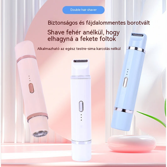 【🔥Hot Eladó】Női bikinivonal szőrtelenítő készülék és trimmelő, dupla fejjel