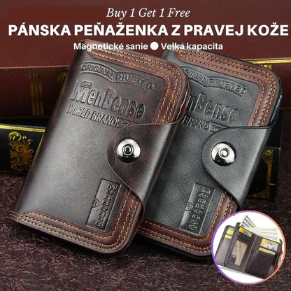 💥😎Trojdielna peňaženka z pravej kože pre mužov