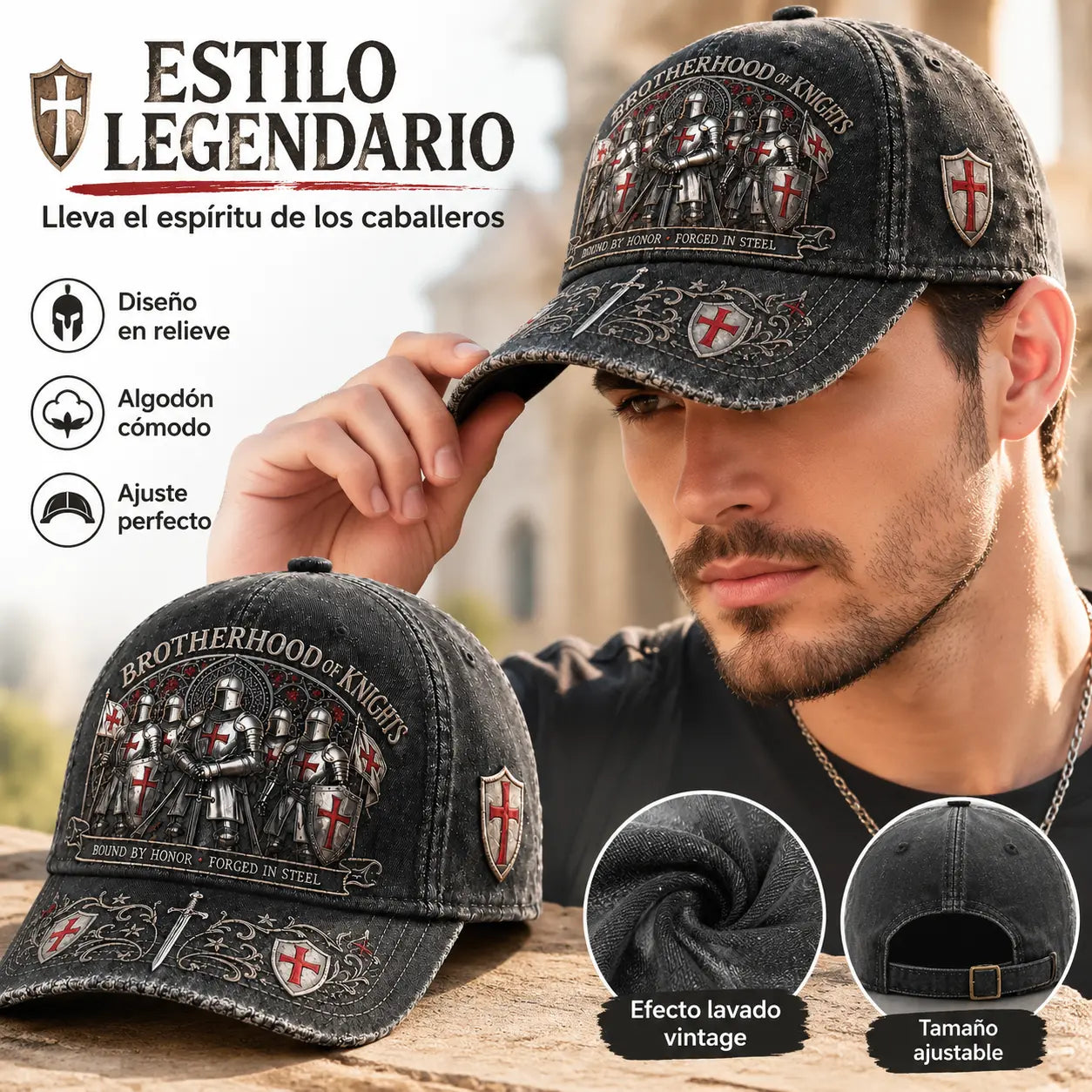 🛡️🧢Bejzbalová šiltovka Guardian Knight, nastaviteľná, priedušná a s ochranou pred slnkom.