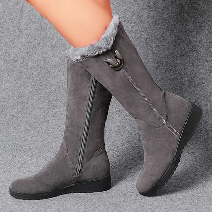 【30%OFF】【35-41】Sokoldalú lábszárközépig vastagított bársony hócsizma