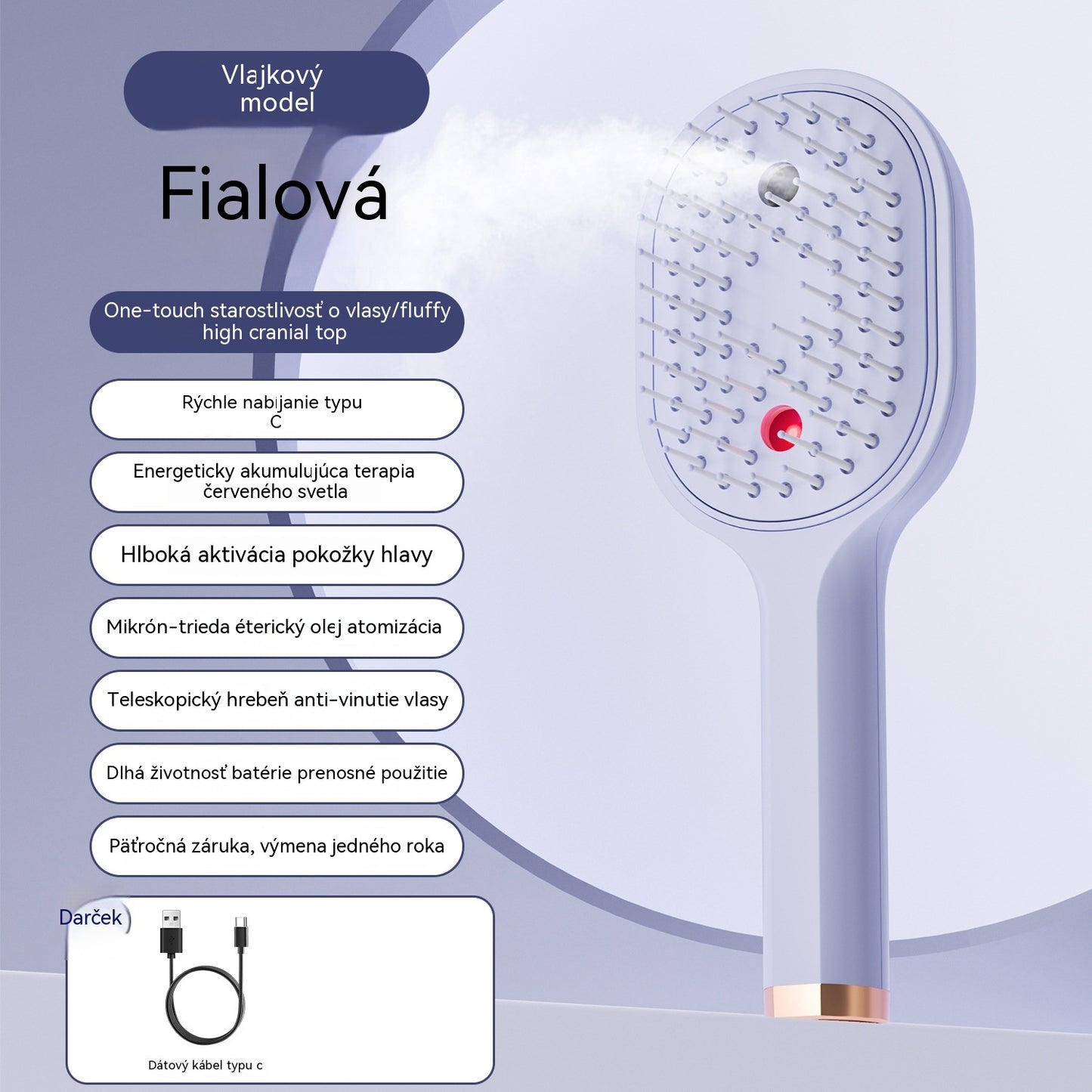 💖💨Egygombos permetező funkcióval ellátott fésű a haj gubancolódásának hatékony megakadályozására.