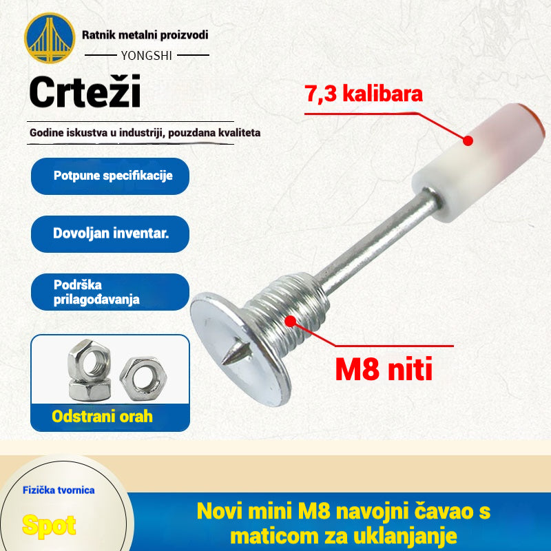 【100PCS】Νέο μίνι M8 σπειροειδές καλώδιο με παξιμάδι για αφαίρεση