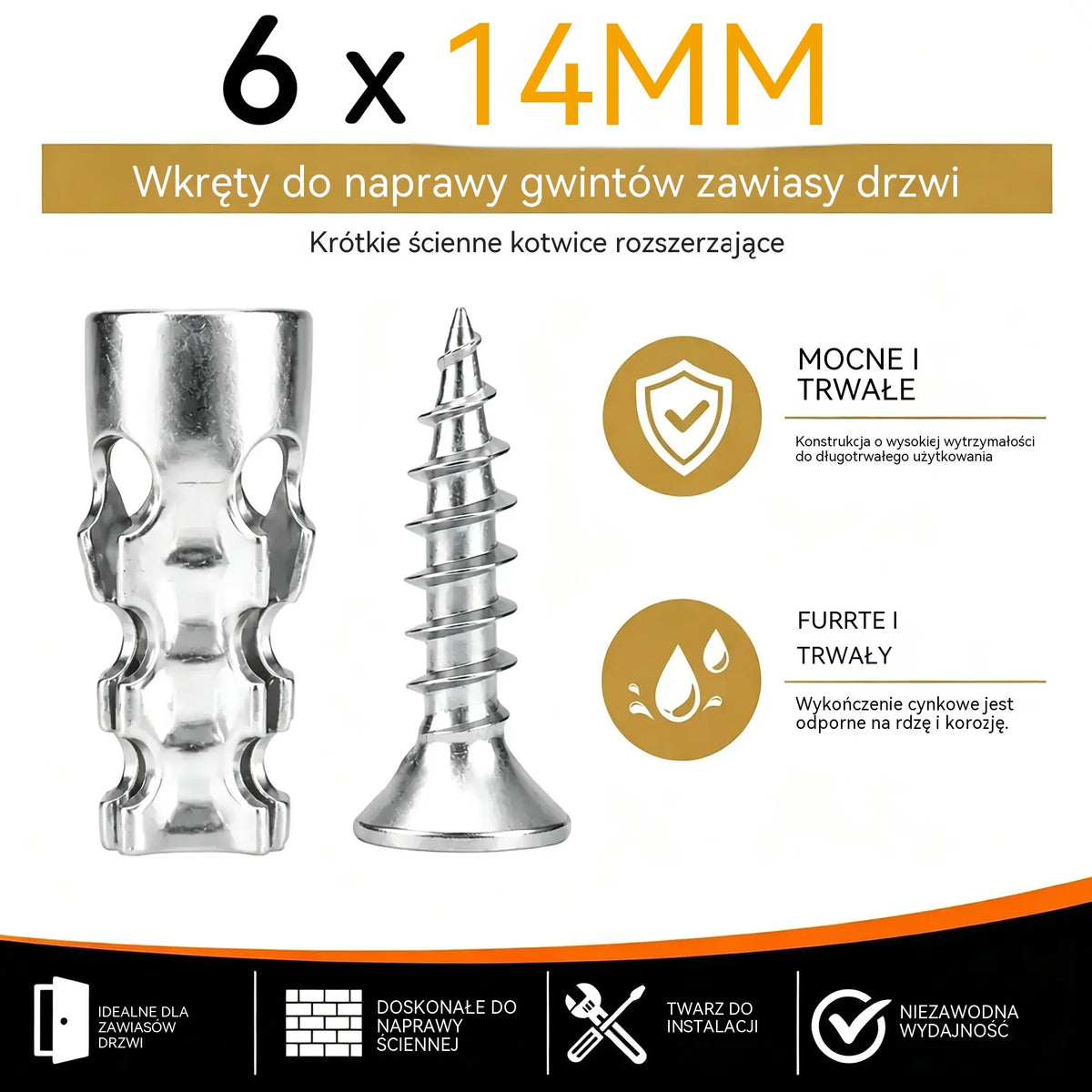 🛠️【100 par】🔩 Zestaw samowiercących kotew do płyt gipsowo-kartonowych ze śrubami 🧱 – łatwe w montażu akcesoria do montażu na ścianie