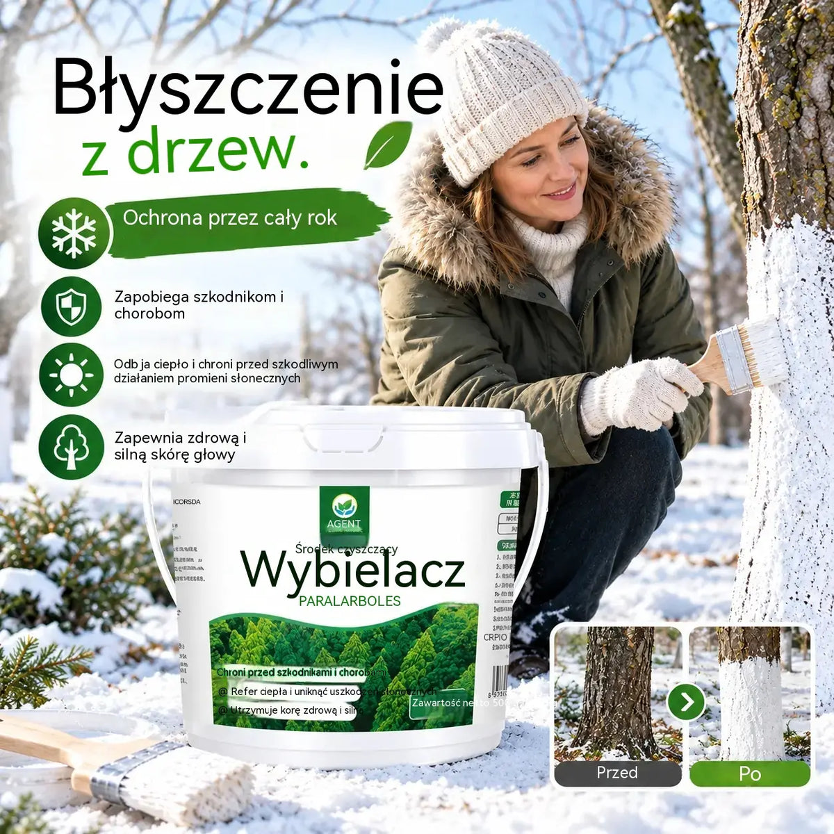 🌳【525 ml】Podwójna ochrona Twoich roślin tej zimy! ❄️ Zabezpieczenie przed mrozem + środek owadobójczy 🌱✨