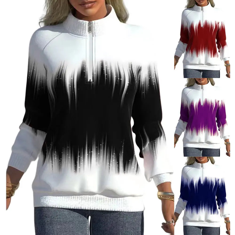 🔥【S-5XL】Magas garbós, cipzáras sportpulóver