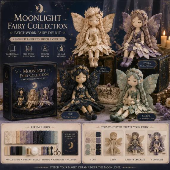 🌸50% kedvezmény - Mesebeli varrás sorozat - Saját készítésű patchwork tündérbaba készlet✨👼