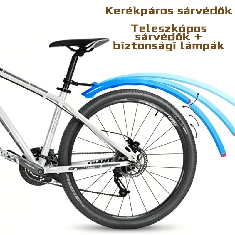 ✨Kerékpáros sárvédők: Teleszkópos sárvédők + biztonsági lámpák! 🚨✨