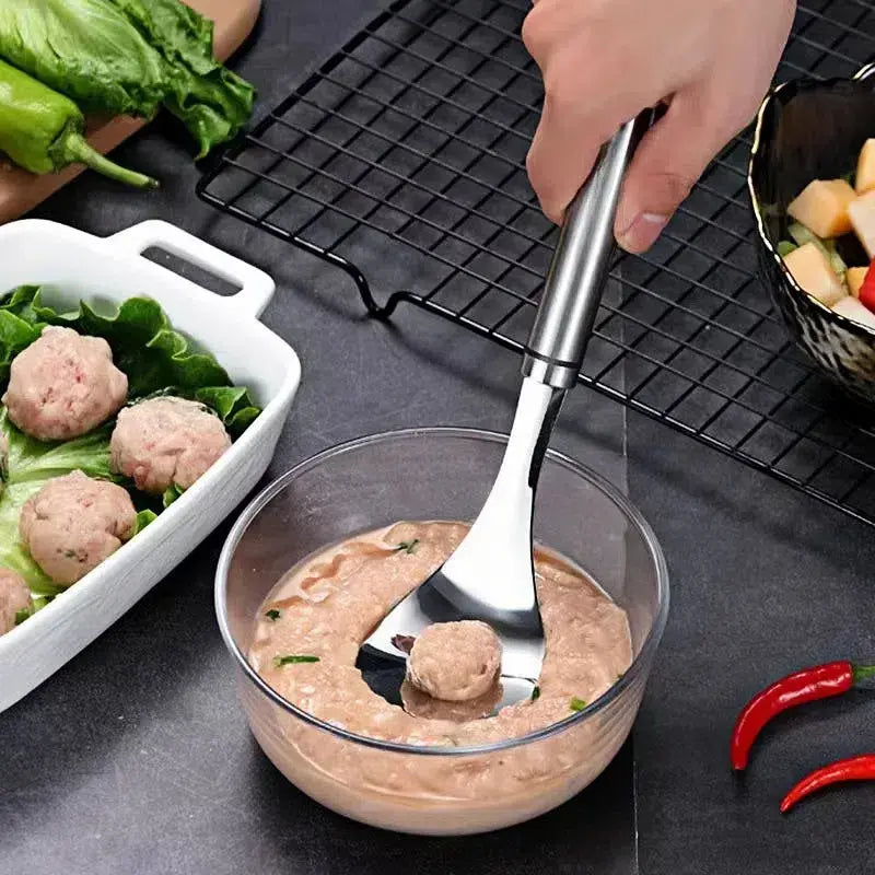 【Kup 4, odbierz 2 gratis】🤤 Łyżka do klopsików ze stali nierdzewnej, suwak z krewetkami, ręcznie robione krewetki