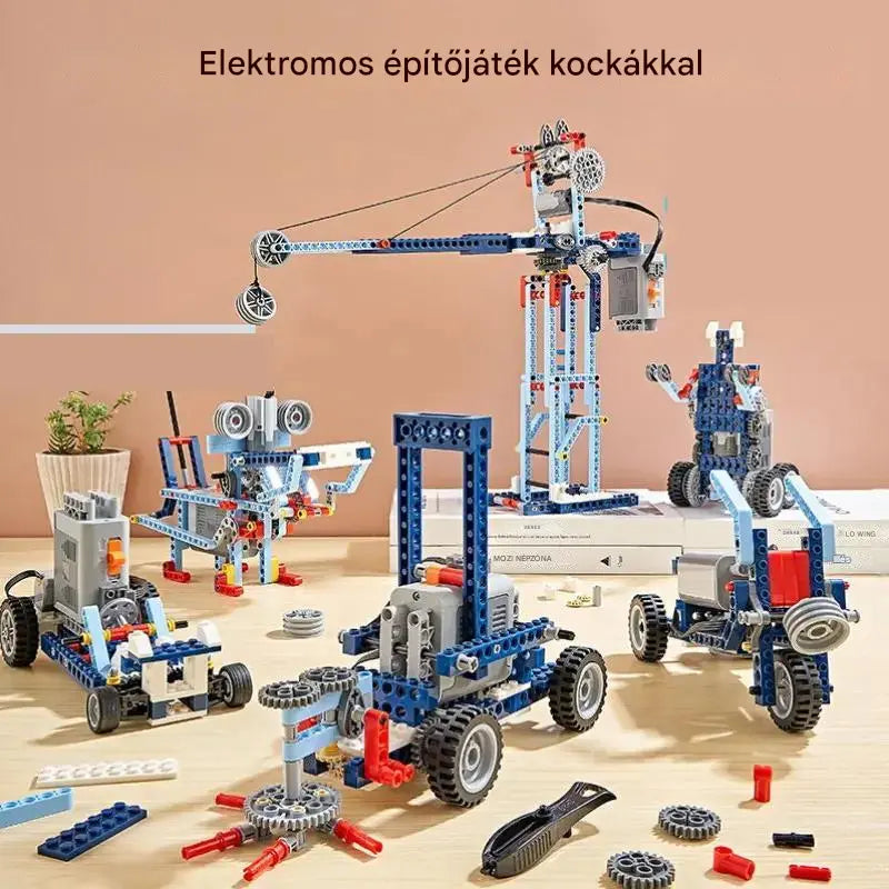 🏆【312 darab】【Doboz + meghajtórendszer】🤖Elektromos építőjátékok