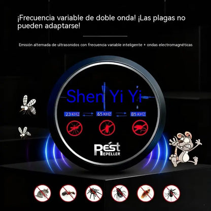 Repelente ultrasónico inteligente de alta potencia para uso doméstico: ahuyenta ratones, mosquitos y cucarachas.