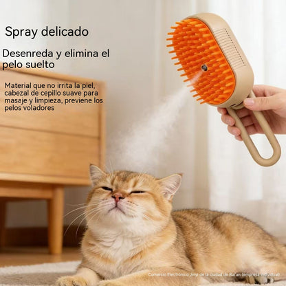 Cepillo con spray para la limpieza y eliminación del pelo suelto de mascotas
