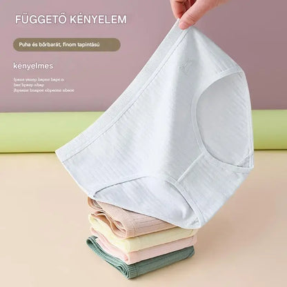 💓(7 db 8400 Ft) Utolsó nap 50% kedvezménnyel-- Női egyszerű és fejlett antibakteriális fehérnemű magas derékkal, 70-180g súlyú nők számára