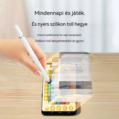 🖊️【Fizessen 1 kap 1】2026 Új, kétvégű, kapacitív érintőtoll kerek koronggal és szilikon heggyel