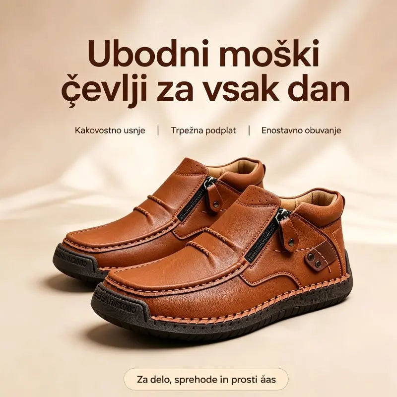 【Ponudba za polovično ceno🔥】Moški vrhunski čevlji za prosti čas iz pravega usnja - ročno šivani, brezrokavniki, visok dizajn, velikosti 38–48