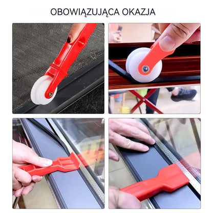 【1 sada 4 ks】Inštalácia okennej sieťky Tesniaca páska na okno Prítlačné koliesko Nástroj na inštaláciu tesniacej pásky na okno