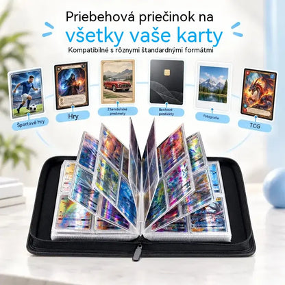 📸✨ Album na zberateľské karty so zipsom | Prenosný zakladač na fotografie a karty | Organizér na uchovanie spomienok 🎴