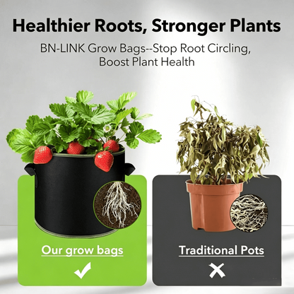 🌱 3 db-os, 5 gallonos ültetőzsák - Nagy szilárdságú, lélegző anyagból készült, fogantyúkkal, zöldségek, virágok és gyümölcsök termesztésére alkalmas.