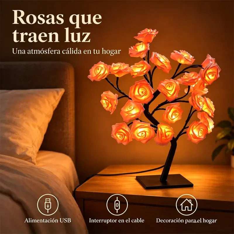 Rózsafa alakú éjszakai fény – USB LED asztali lámpa