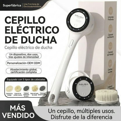 🔥💦 Nuevo cepillo de baño eléctrico con masaje, pantalla digital y mango largo.