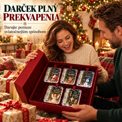 Sada 5 kusov za 23 €🎄 Vianočná ozdoba na peniaze ✨ Ozdoba na vianočný stromček, ktorá ukrýva bankovky – kreatívny a prekvapivý sviatočný darček.