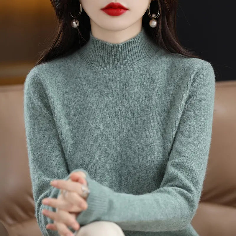💖Őszi és téli új fél fél magas nyakú pulóver