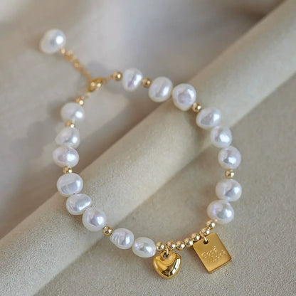 💐✨【Fő karkötő + 5 darab hozzáillő kiegészítő】Barokk édesvízi gyöngy karkötő, egy elegáns és sokoldalú, visszafogott luxusékszer.