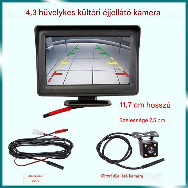 🔥Nagyfelbontású univerzális tolatókamera autókhoz, 4,3/7 hüvelykes 12 V-os nagyfelbontású univerzális tolatókamera.