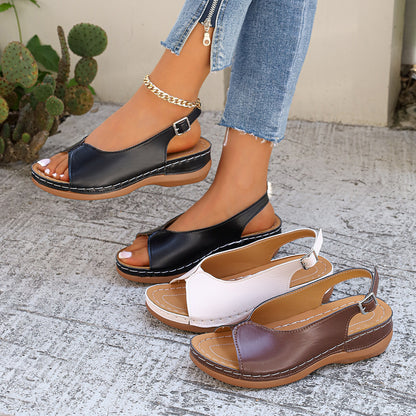 👡 Prémiové římské sandály z hovězí kůže – silná anatomická podrážka, rychlé zapínání na suchý zip a velké velikosti 36-43! ☀️✨