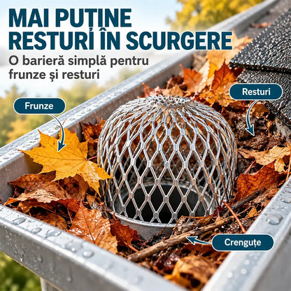 🍂 10 részes dugulásgátló készlet ereszcsatornákhoz és lefolyócsövekhez · Alumíniumötvözetből készült · Állítható formájú · Egyszerű, szerszámmentes telepítés!