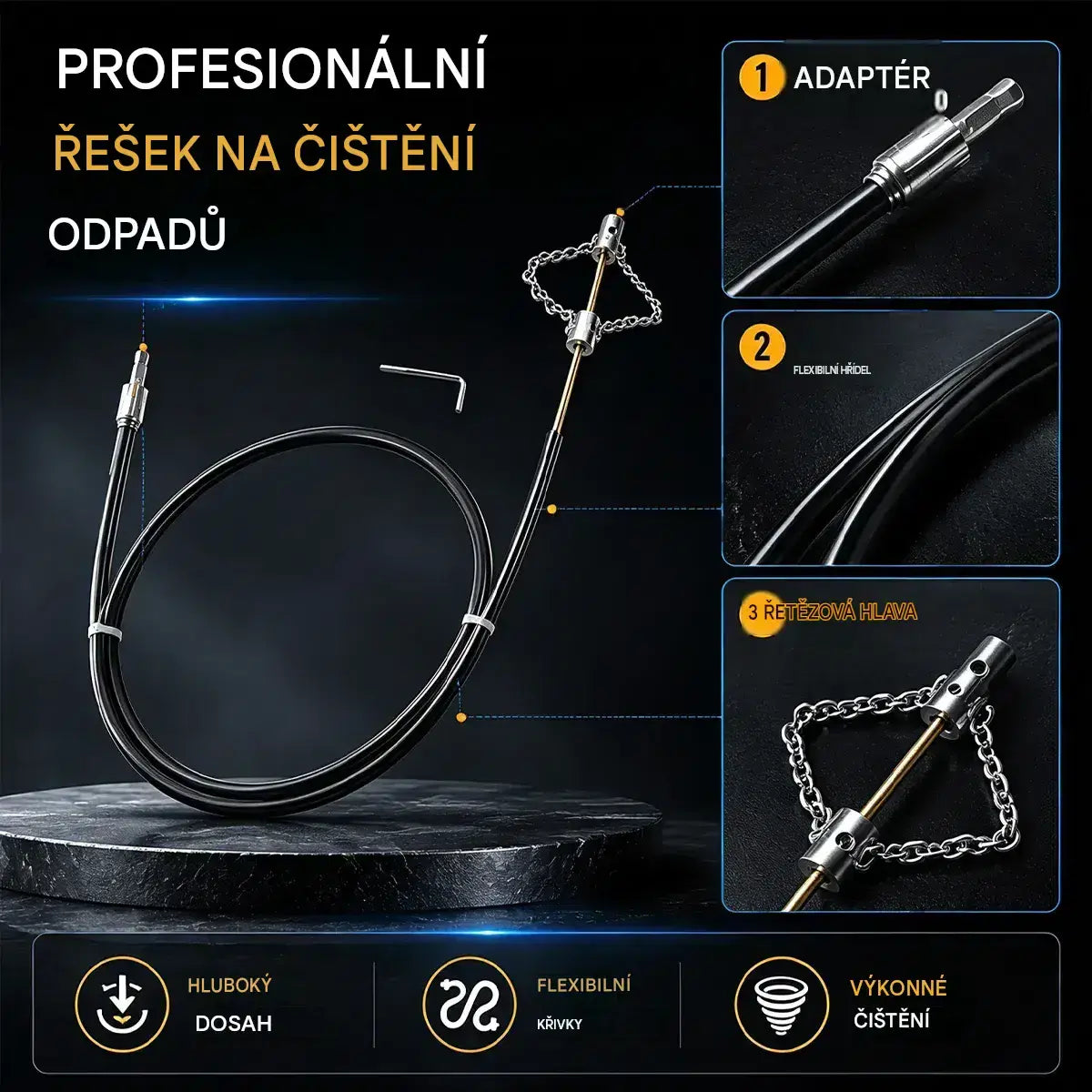 Nástroje na odstraňování ucpaných odtoků a toalet