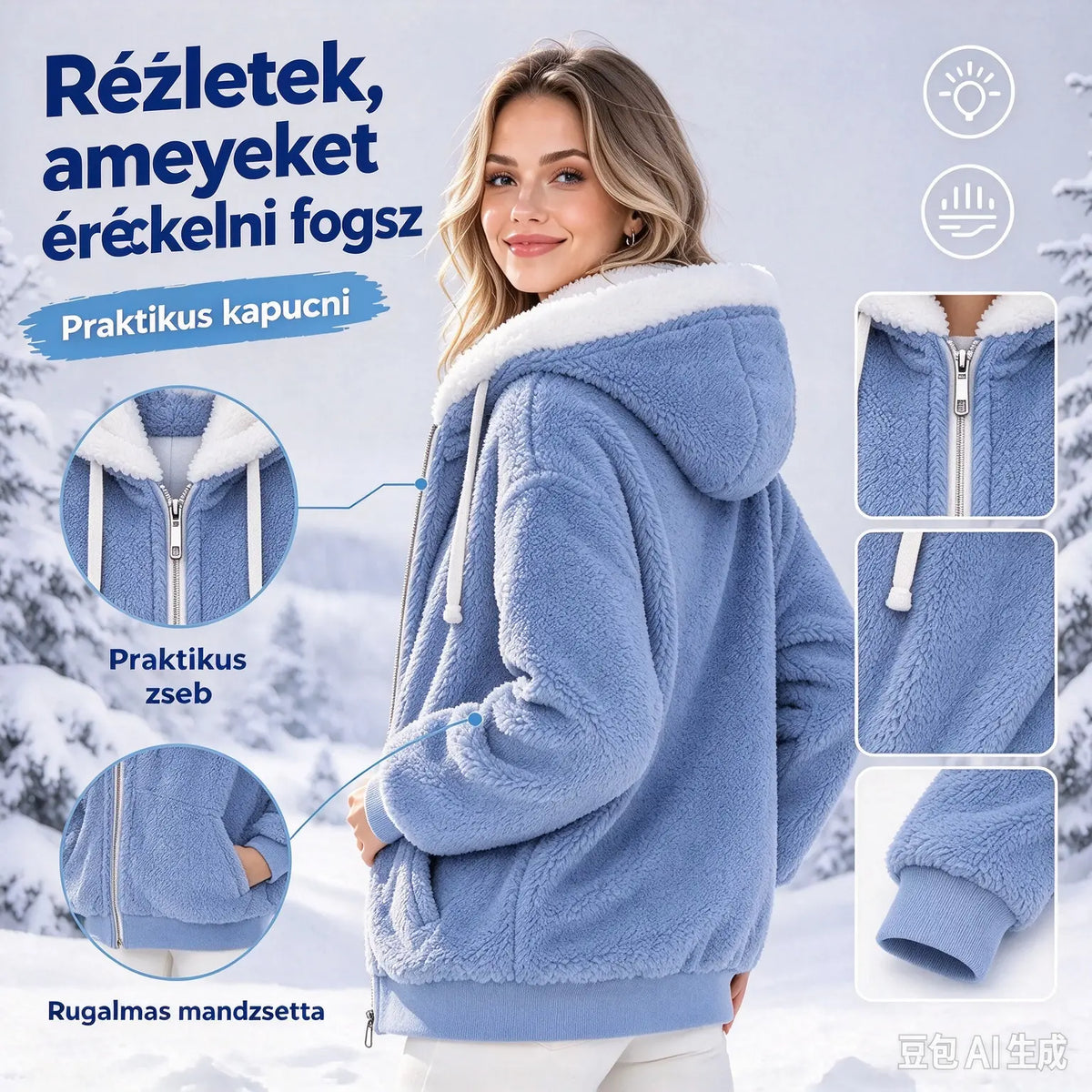 ❄️☃️[S-5XL] Női vastagított, plüss, színblokkos, csíkos dzseki (2026)
