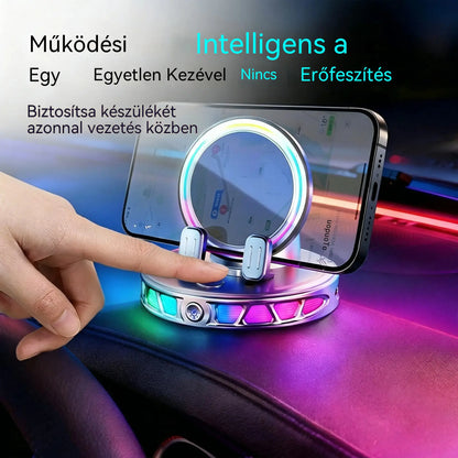 📱 RGB autós tartó automatikus rögzítéssel és 15 W-os vezeték nélküli töltéssel