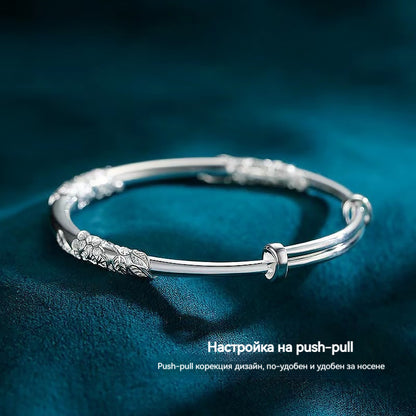 ✨☘️ Elegantný náramok zo striebra 925 s filigránskym osadením - nastaviteľná veľkosť