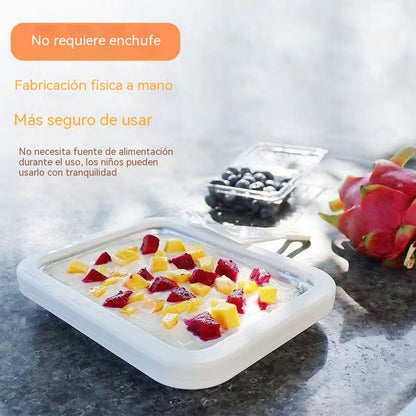 🍦🧊Nueva máquina para hacer yogur frito en casa, plato para hacer helado frito casero