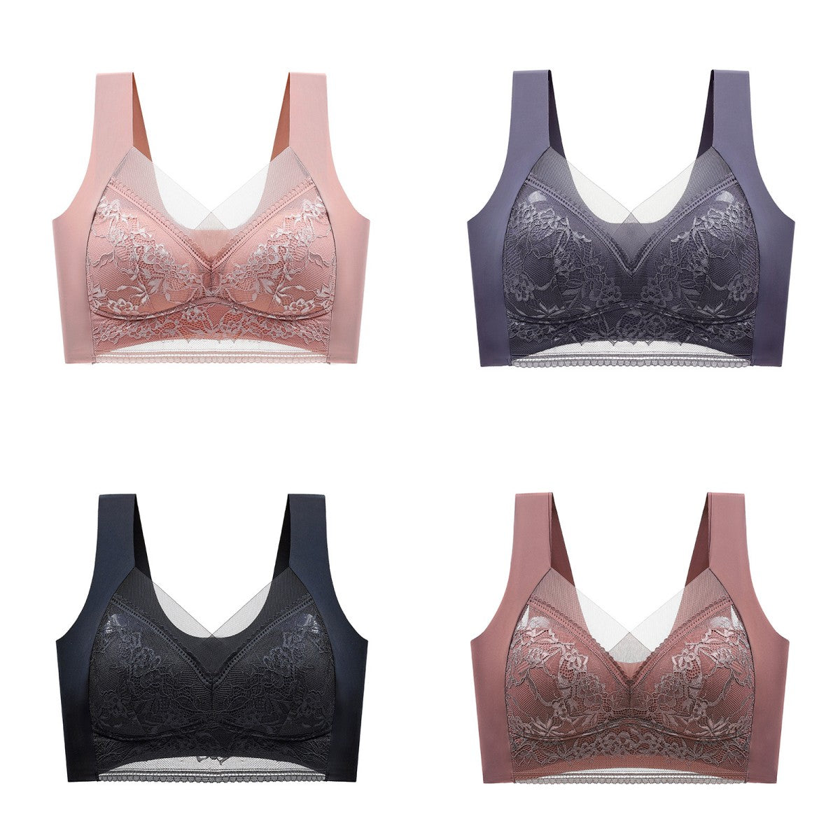 🔥⏳⏳【4 komada】【40-110 KG】Udobni ženski grudnjak od čipke bez šavova