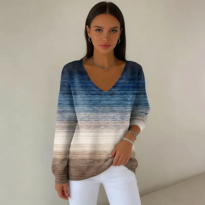 👚👚Új női pulóver hosszú ujjal és V-nyakkal