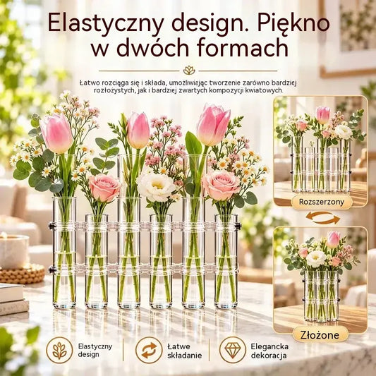 6 sztuk za 109 zł 💐 Szklany wazon w kształcie probówki