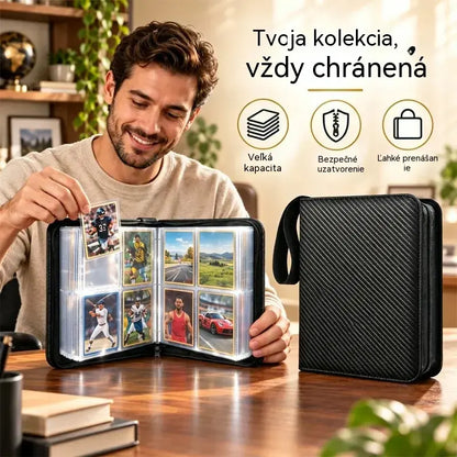 📸✨ Album na zberateľské karty so zipsom | Prenosný zakladač na fotografie a karty | Organizér na uchovanie spomienok 🎴