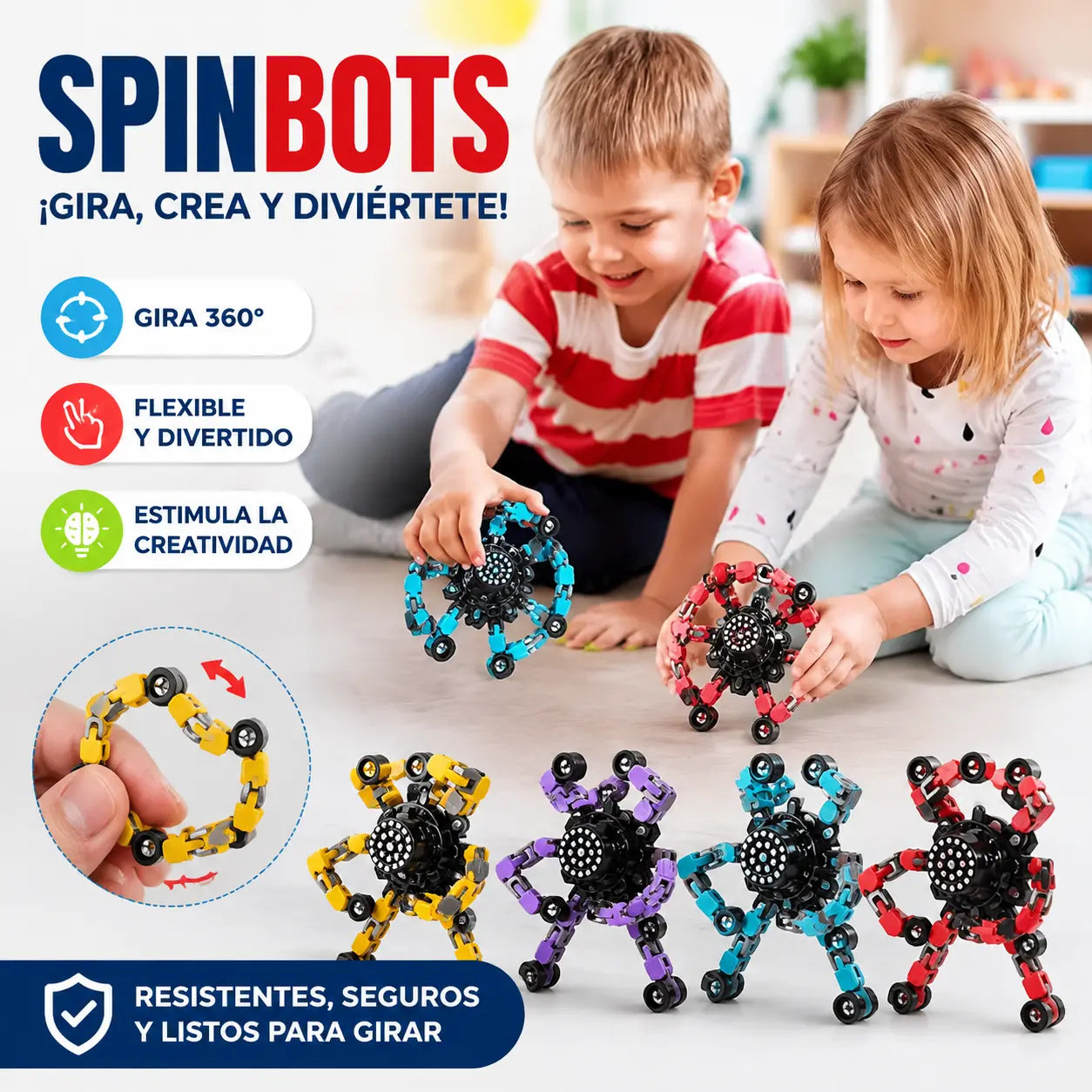 🔥✨Nuevo fidget spinner, robot giratorio transformable, juguete antiestrés