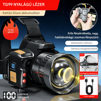 ✨🔥【50% KEDVEZMÉNY】Újratölthető LED-es fejlámpa 💡 – Erős zoom, hosszú akkumulátor-üzemidő, tökéletes éjszakai kalandokhoz 🌙🏕️