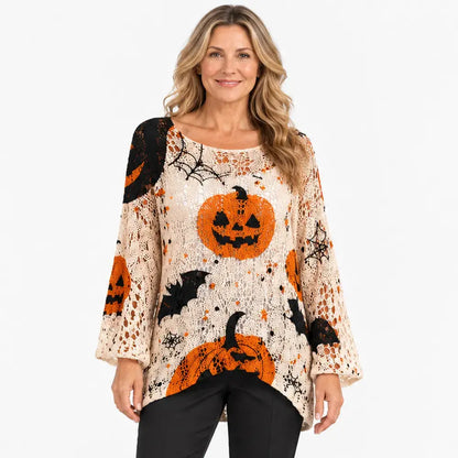 👻😍Egyedi Halloween mintás női felső – kényelmes és stílusos