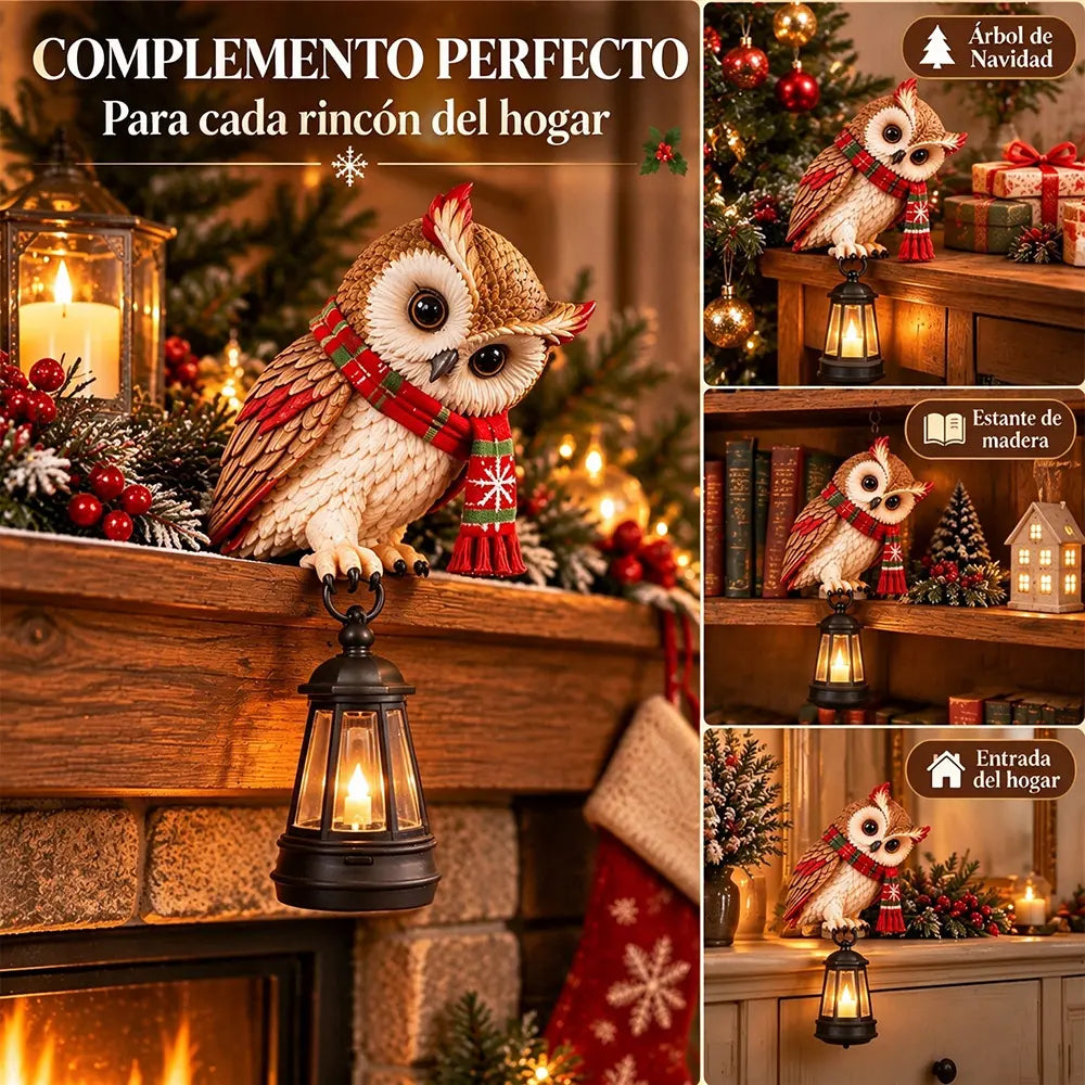 🏮🦉Vianočná figúrka sovy s lampášom