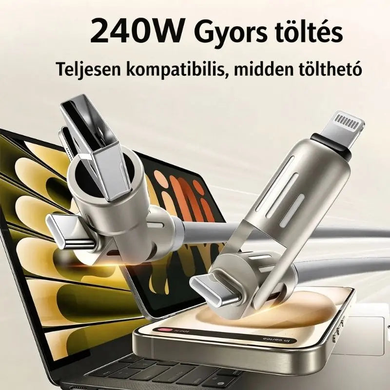 🌈 Egy kábel, nagyobb kényelem! Többfunkciós töltő RGB-fényekkel