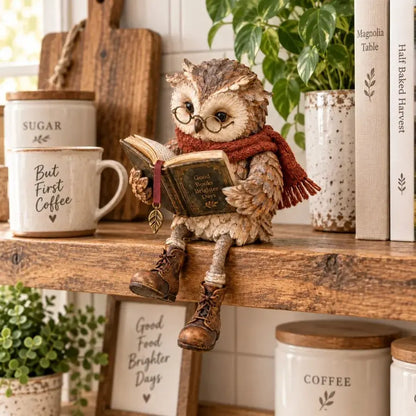 💥 50% zľava po obmedzenú dobu! 🦉 Rozkošná figúrka čítajúcej sovy