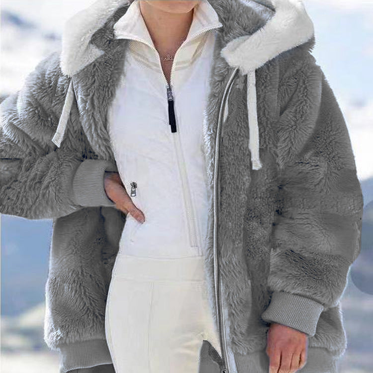 ❄️☃️[S-5XL] Női vastagított, plüss, színblokkos, csíkos dzseki (2026)