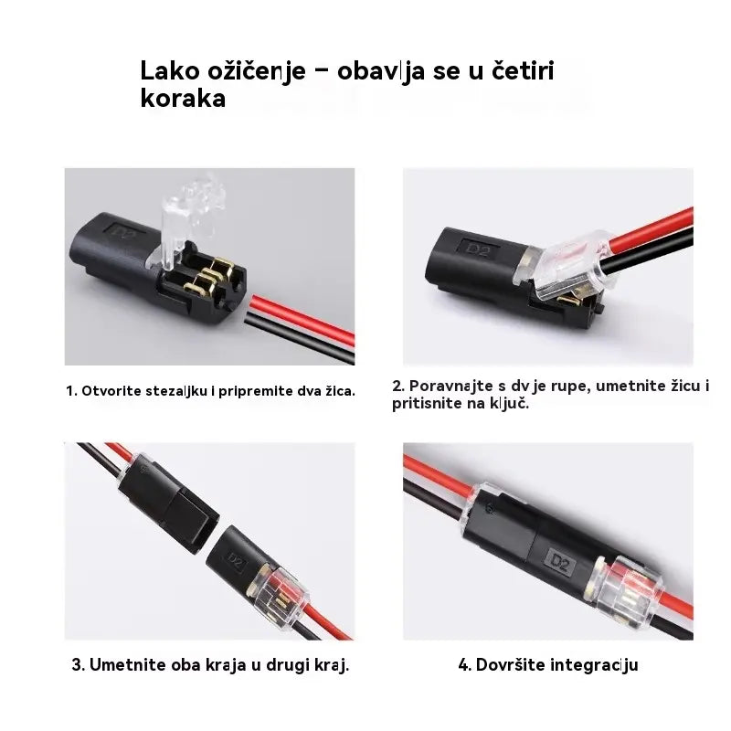 🥳 50% popusta! ⏰ 【50 komada na zalihi】Priključak za žicu bez skidanja izolacije, s kopčom za zaključavanje, sigurnim zatvaranjem i protukliznom površinom ⚡️