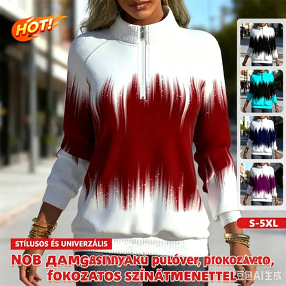 🔥【S-5XL】Magas garbós, cipzáras sportpulóver